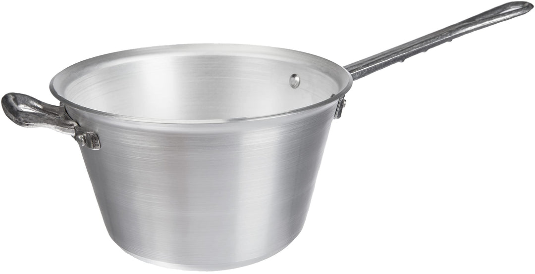 Pentole Agnelli Kessel für Polenta, aus Aluminium, mit Griff und Griff aus Edelstahl, Silber 20 cm S