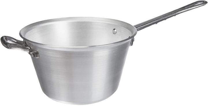 Pentole Agnelli Kessel für Polenta, aus Aluminium, mit Griff und Griff aus Edelstahl, Silber 20 cm S