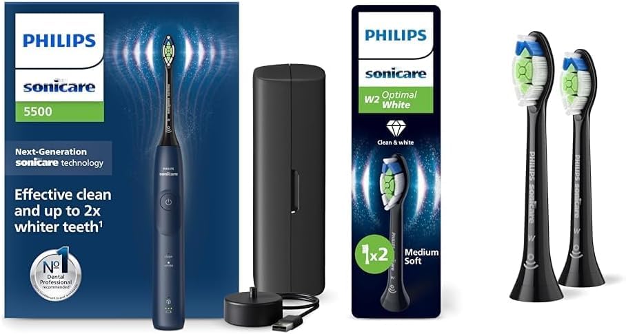 Set aus Philips Sonicare 5500 elektrische Zahnbürste, Modell HX7113/01 [Neue Technologie] + Philips