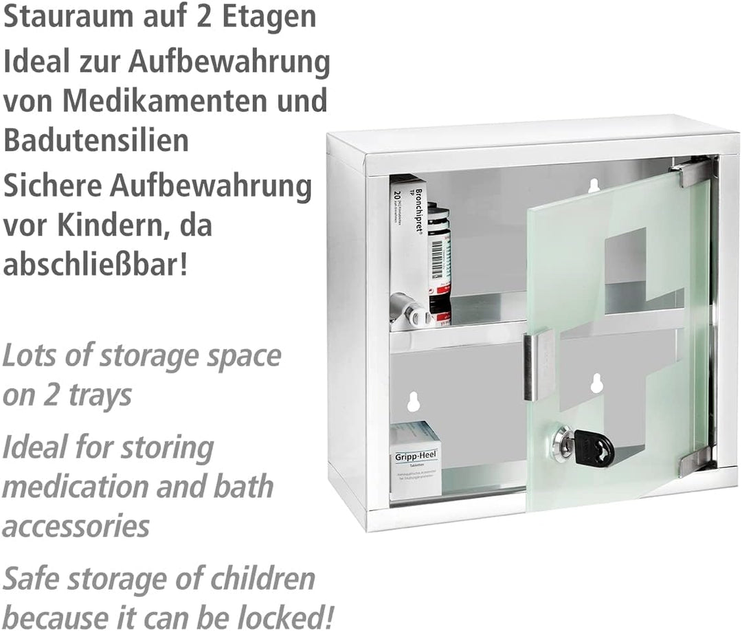 WENKO Medikamentenschrank, Weiss, 25 x 12 x 25 cm 25 x 25 x 12 cm, 25 x 25 x 12 cm