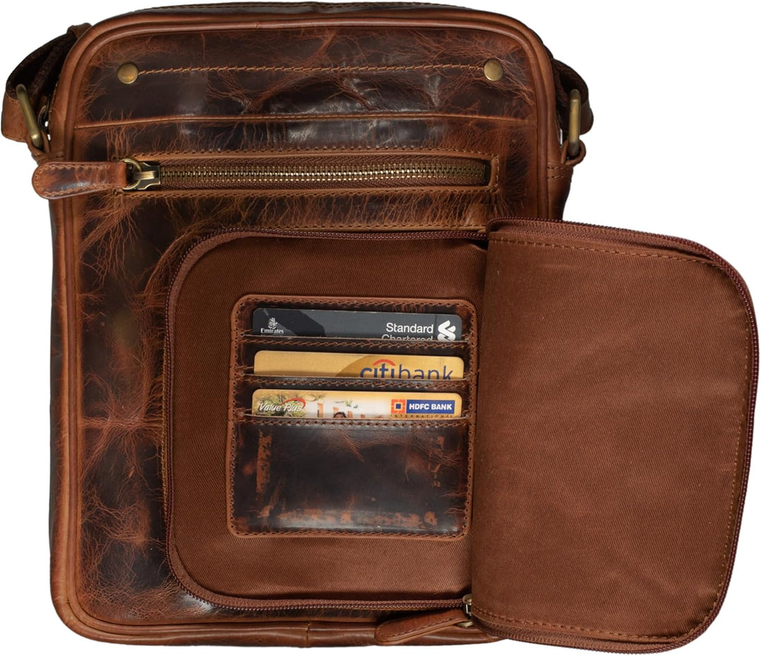 STILORD 'Randall' Vintage Ledertasche Umhängetasche Messenger Bag DIN A5 Tablettasche 9,7 Zoll für i