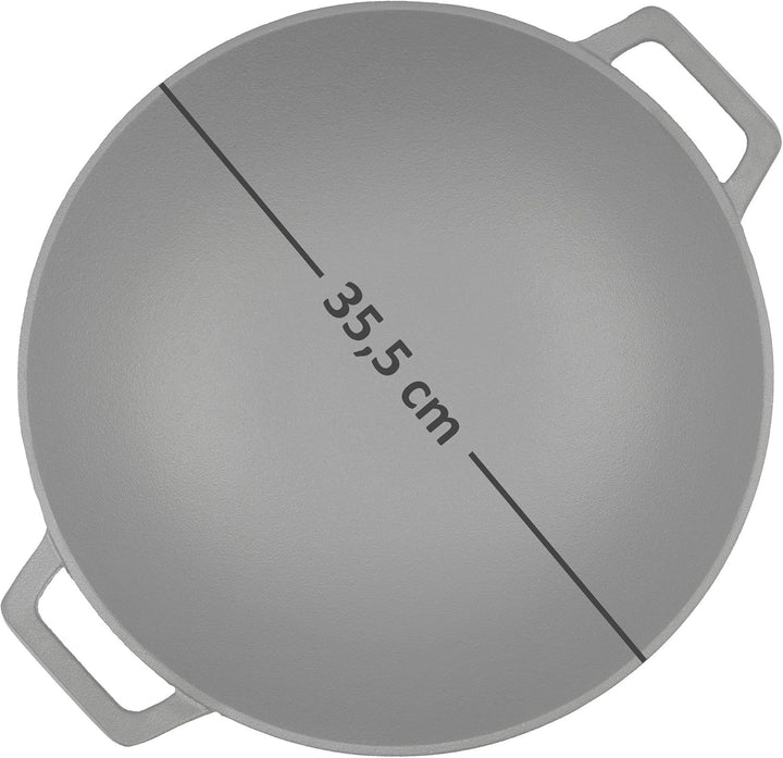 BBQ-Toro Gusseisen Wok I Ø 35,5 cm I Wokpfanne, Gusspfanne, Pfanne I induktionsgeeignet