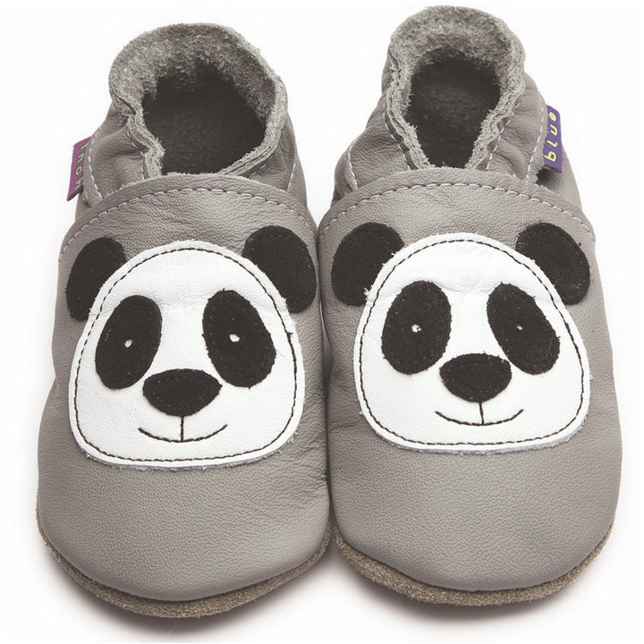 Inchblue Inch Blue Krabbelschuhe Leder, Panda grau, 0 bis 6 Monate 0 / 6 Monate 0 Bis 6 Monate, 0 /