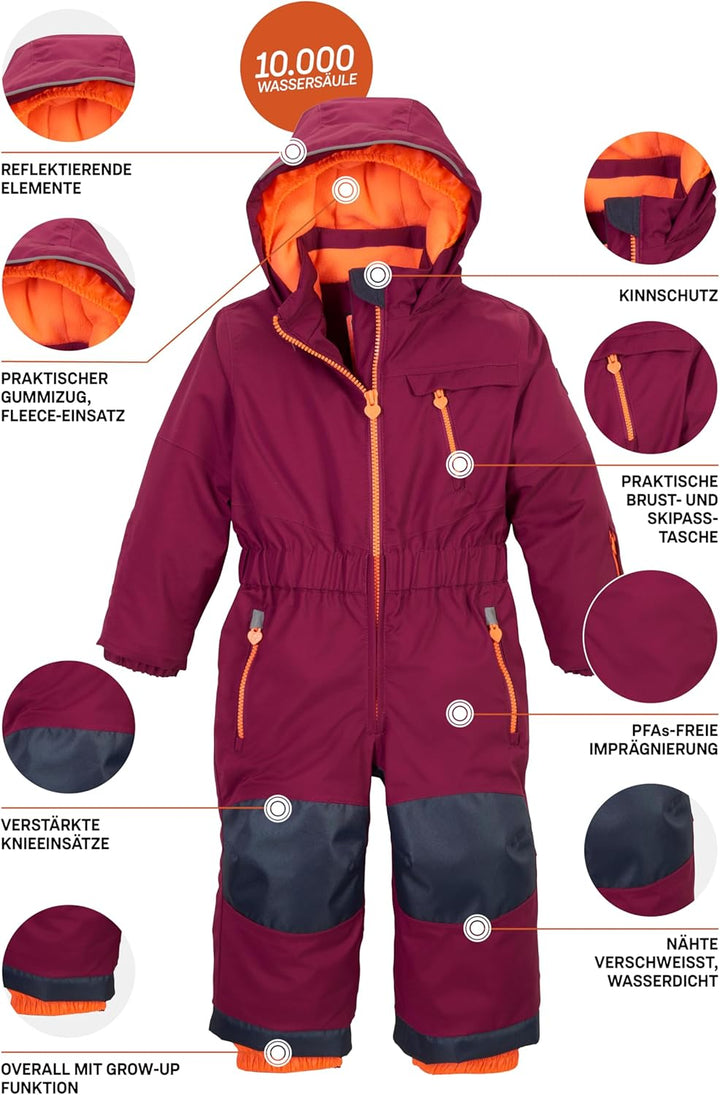 Killtec Jungen Skioverall/Schneehose mit Kapuze Gauror Jr 92 orchidee, 92 orchidee