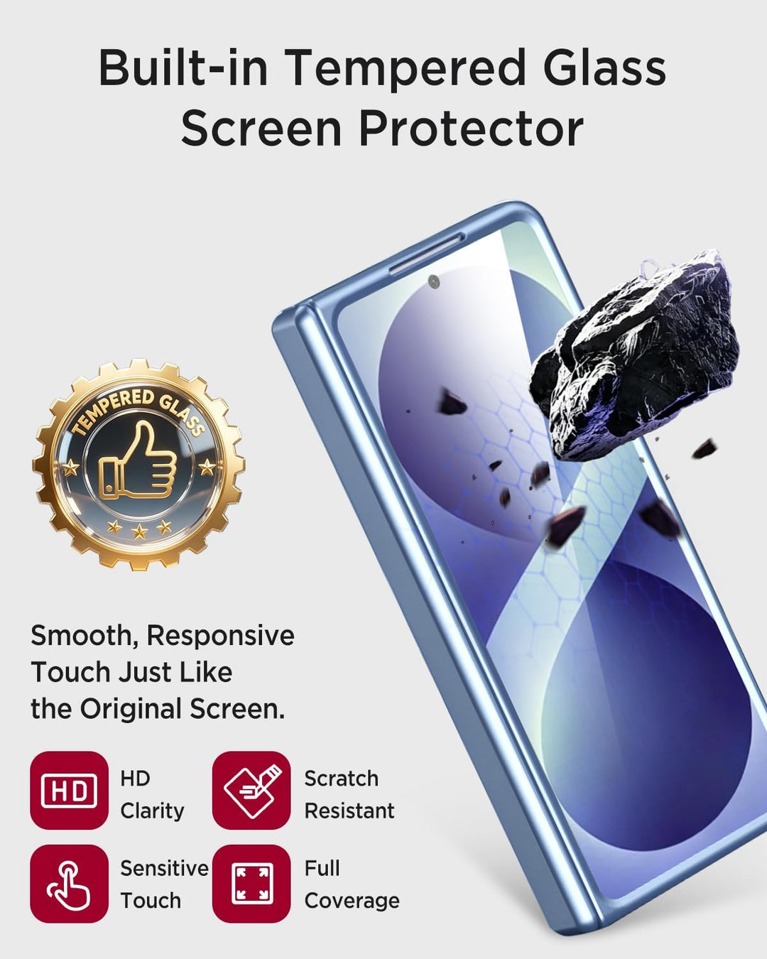 Miimall Handyhülle für Samsung Galaxy Z Fold 8 Ultra mit Stift, [HD Displayschutz] [Stossfest Scharn