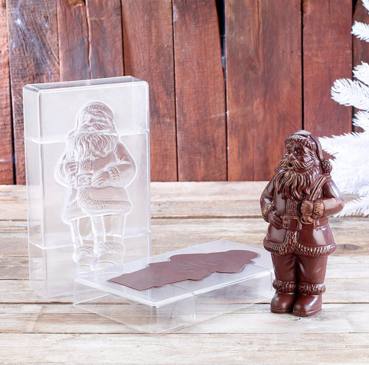 Rosenstein & Söhne 3D Schokoladenformen: 3D Schokoladen-Gussformen-Set XL-Weihnachtsmann (Giessform,