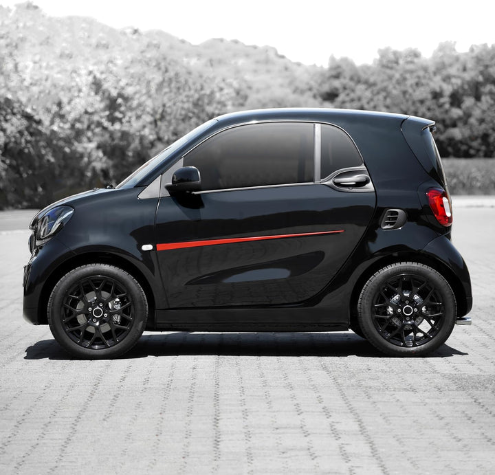 Folientechnik Bayer 1027 Akzentstreifen kompatibel mit Smart Fortwo 453 ab Bj. 2014 (Schwarz), Schwa