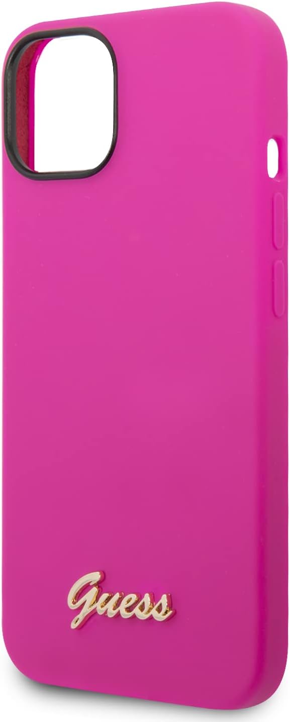 Guess GUHCP14MSLSMF hülle für iPhone 14 Plus 6,7" Fuchsia/Fuschia Hard case Silicone Vintage Gold Lo