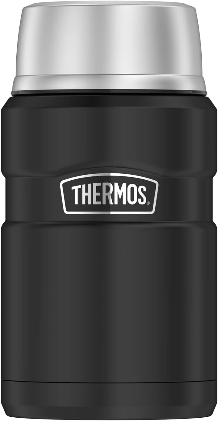 Thermos STAINLESS KING FOOD JAR 0,71l, black, Thermosbehälter aus Edelstahl, 14h heiss / 24h kalt, a