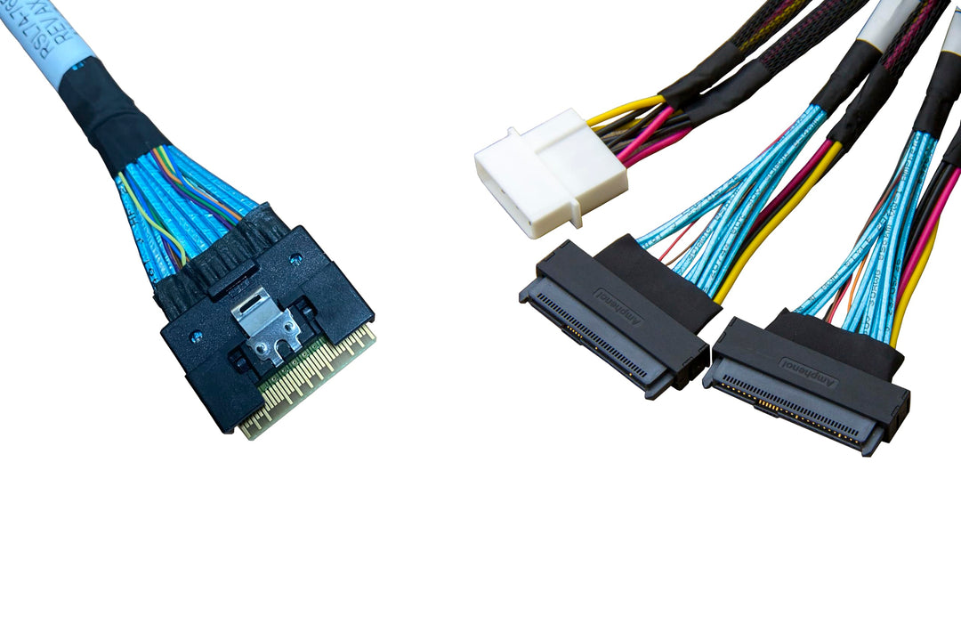 Diliving SFF-8654 auf SFF-8639 Kabel, SlimSAS 8i (SFF-8654 74P) auf 2 Port U.2 NVMe Adapter (SFF-863