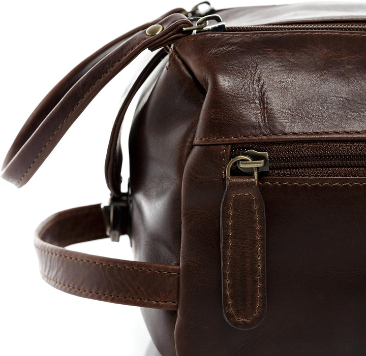 SID & VAIN Kulturtasche Herren Bristol aus Premium Leder I Waschtasche XL gross für Herren und Damen
