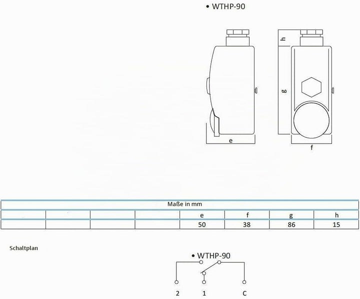 THERMIS Anlege Thermostat WTHP 90 Einstellbereich von 0° bis 90°C