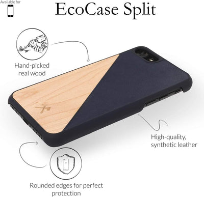 Woodcessories - Hülle kompatibel mit iPhone XS Max aus Echtholz - EcoSplit Case (Ahorn/Blau) Ahorn /