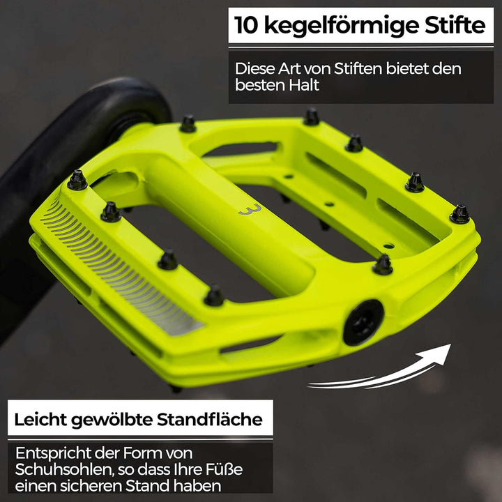 BBB Cycling Fahrrad Pedale mit Grosse Plattform Alu-Pedalkörper Auswechselbare Grip-Pins CoolRide BP