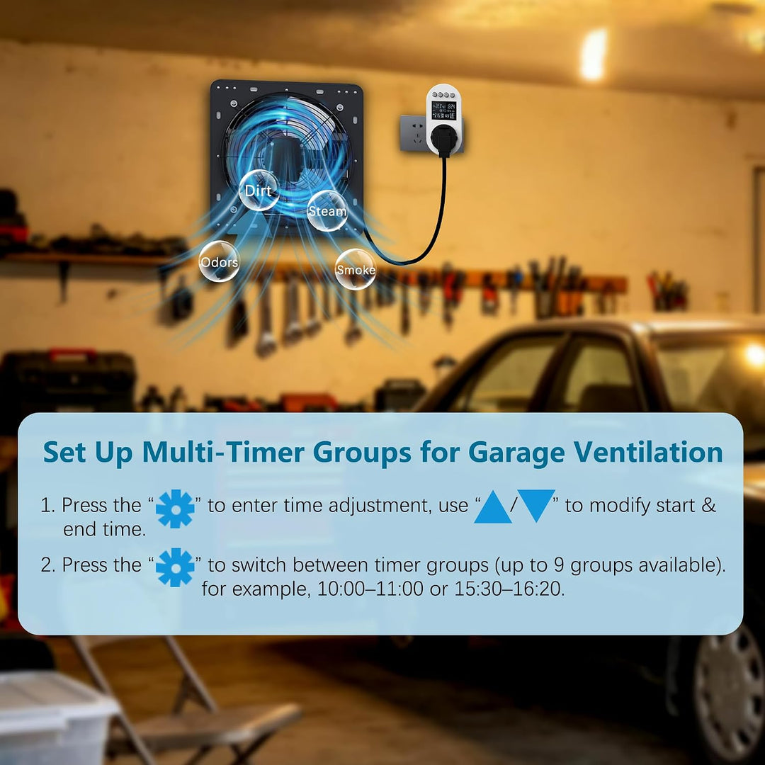 Aygrochy 300mm abluftventilator mit Temperatursensor für keller Garage, 300mm