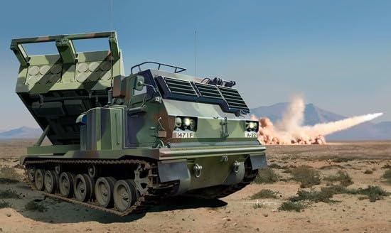 Trumpeter 751049 Multiple Launch Rocket System-US 1/35 M270/A1 Raketenwerfer-Sys Modellbausatz, vers