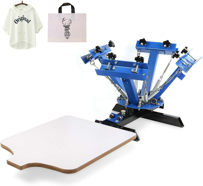 SDKEHUI Siebdruckmaschine 45x55cm Silk Screen Printing Machine 4 Farbe 1 Station Siebdruckmaschine D