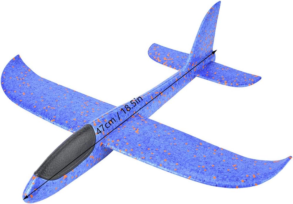Srliya EPP Foam Handwurf Flugzeug Werfen Segelflugzeug Flugzeug Outdoor Spielzeug Blau, Langlebiger