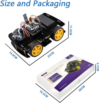 FREENOVE 4WD Car Kit (Compatible with Arduino IDE), Line Tracking, Obstacle Avoidance, Ultrasonic Se