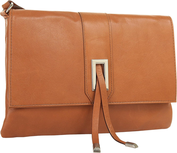 Umhängetasche Echt Leder Damen Made in Italy, Schultertasche, Handtasche mit Handyfach, Crossbody Ba