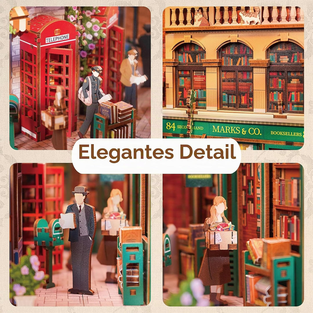 Tonecheer DIY Book Nook Kit Modellbausatz 3D Puzzle aus Holz für Erwachsene zum Baue Puppenhäuser Ha
