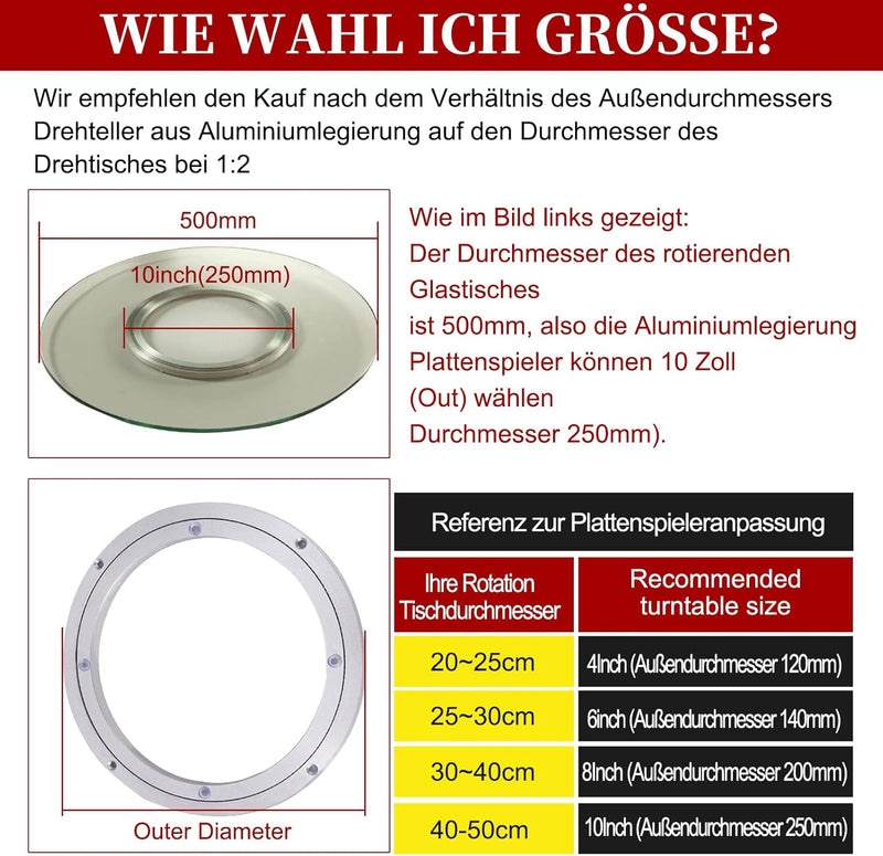 Drehtellerlager aus Aluminiumlegierung Hochleistungslagertisch Drehteller Hardware Runder Drehteller