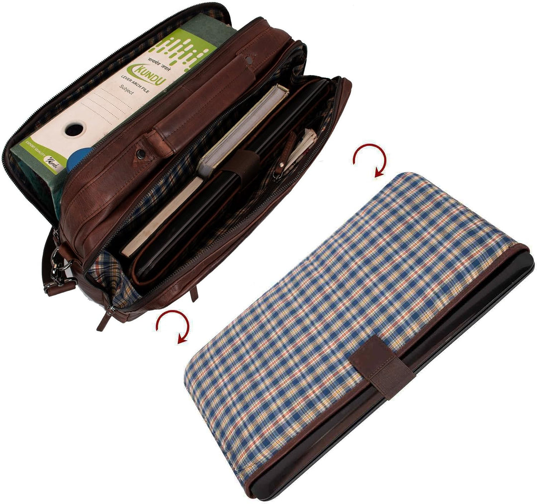 Marc Peter® Laptoptasche Auckland 15,6 Zoll Leder I Umhängetasche für Laptop I Aktentasche für Noteb