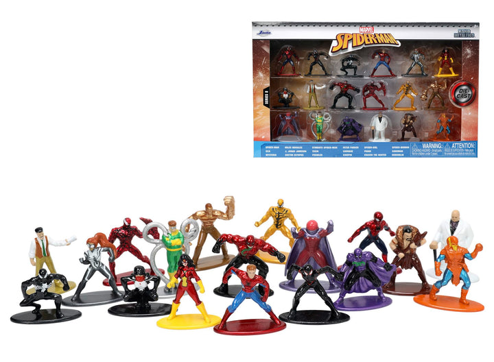 Jada 253225028 Welle 8 Spider-Man Marvel Multi Pack Nano Figures, Wave 8, Mehrfarbig