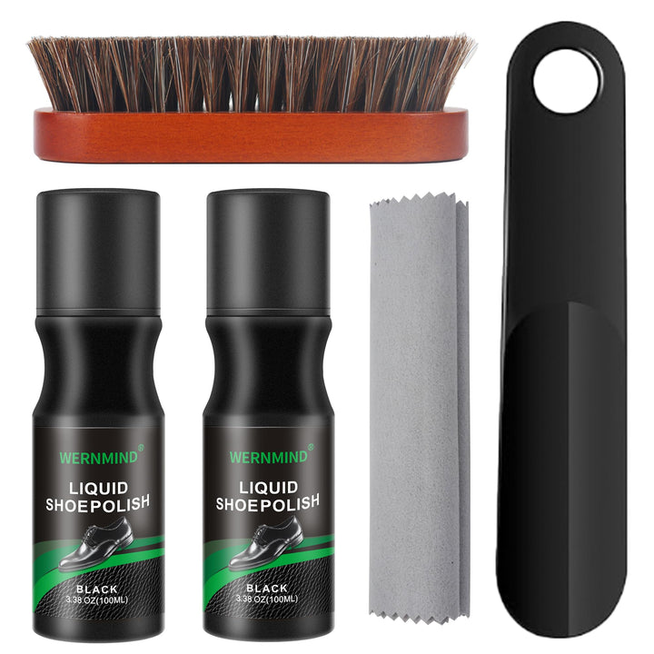 Schwarzes Schuhputzset 100 ml Sofort-Schuhputzset für Stiefel und Schuhe Leder pflegen und schützen