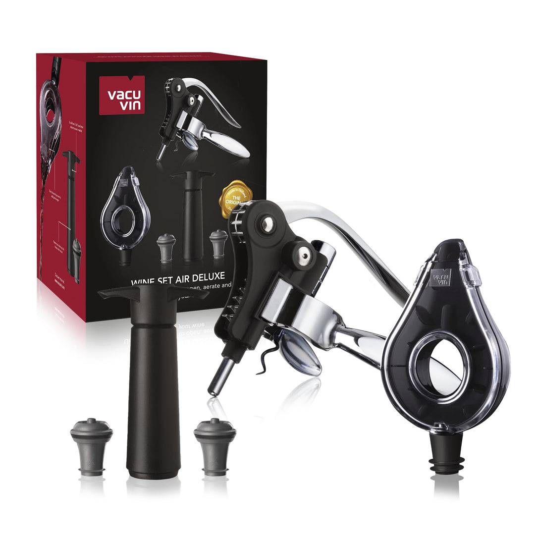 Vacu Vin 3890760 Air Deluxe Wine Accessory Set, Kunststoff, Schwarz