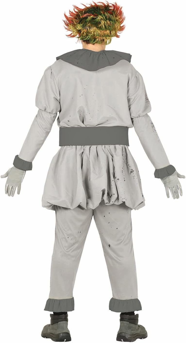FIESTAS GUIRCA Psychoclown-Kostüm für Herren Halloween grau-schwarz - L (52-54), L