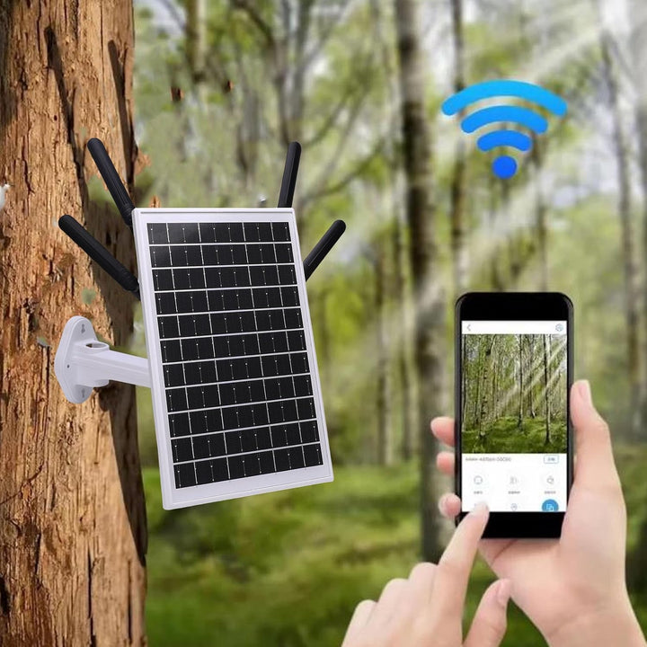 ASHATA 12W Solar Angetrieben 4G LTE -Modemrouter, 300 Mbit/S Solar WiFi 6 Extender mit SIM -Kartenst