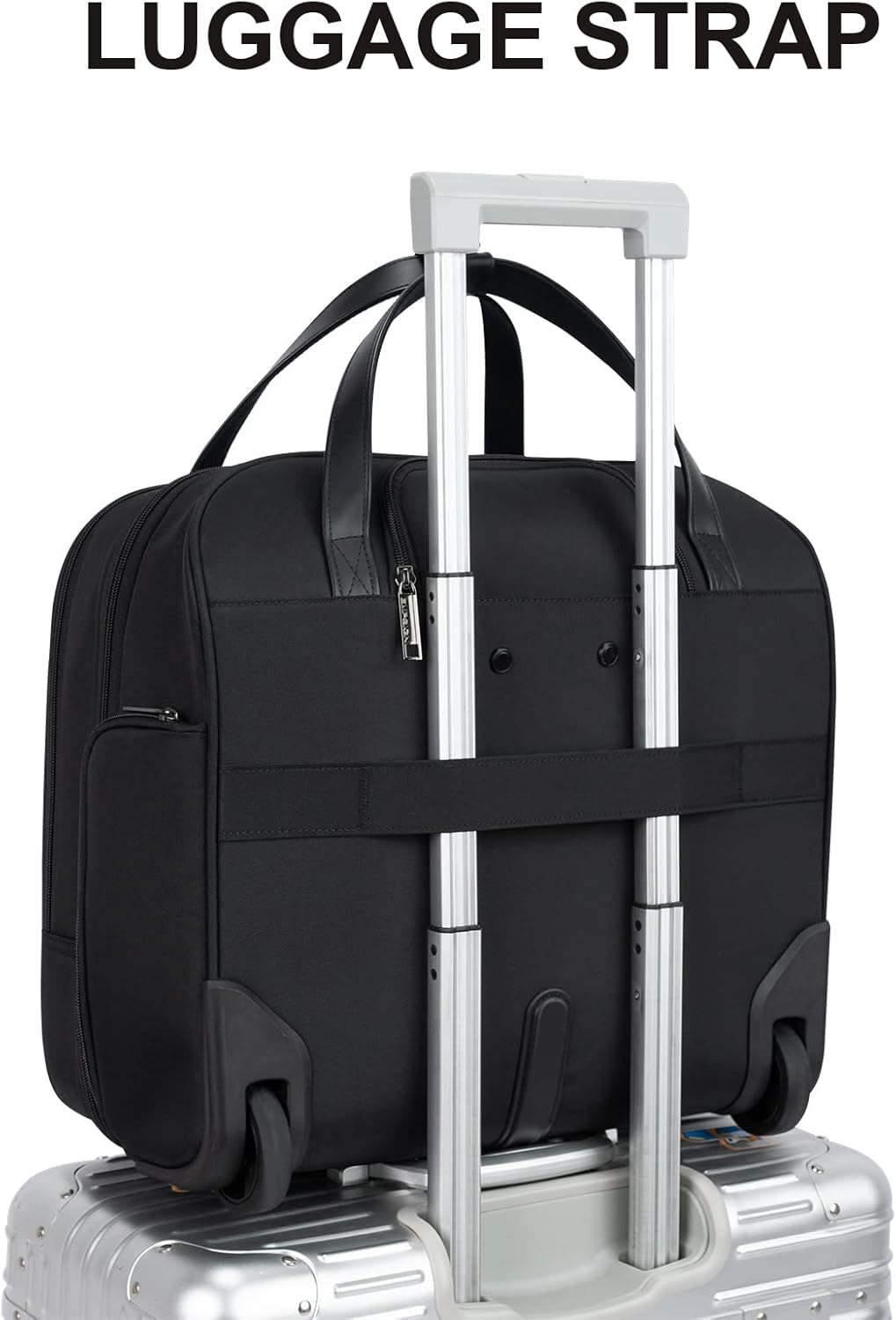 EMPSIGN Trolley Business Rolling Laptop mit Rädern, Rolling Laptoptasche für Frauen passt bis zu 15.