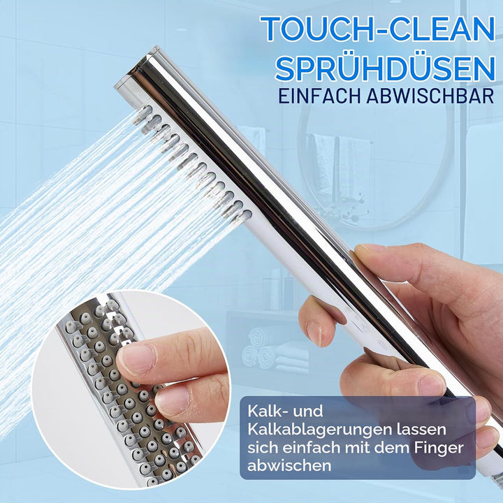 Handbrause Wassersparende Duschkopf aus Edelstahl 304 mit 48 Anti-Kalk Düsen Einfache Strahleinstell