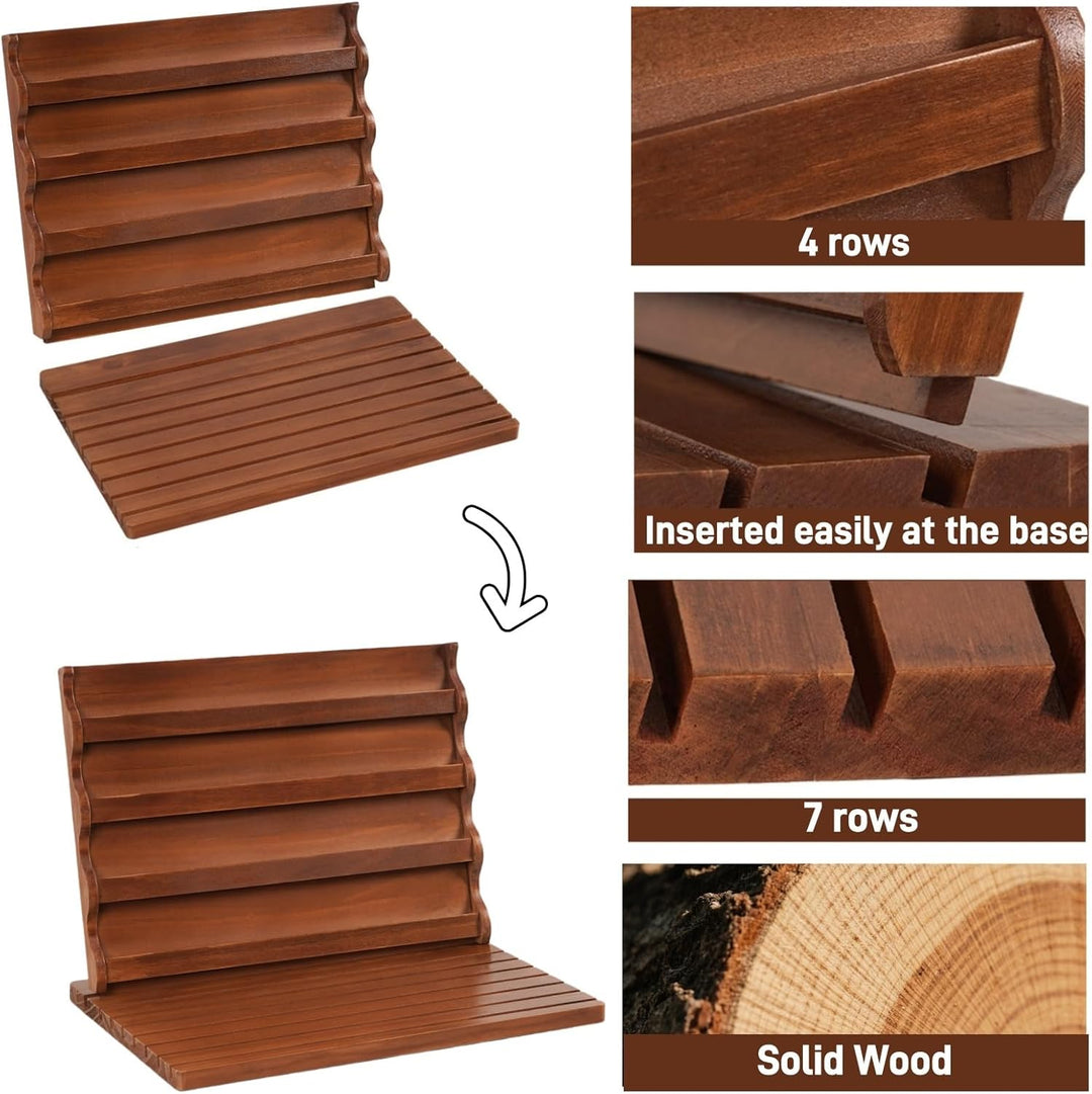 Coin Holder für 80+ Münzen, Münzständer Holz, Display Stand mit Neigung, Münzsammler Medaillenhalter