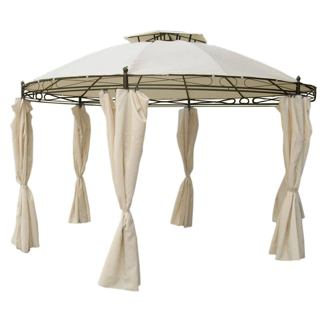 Linder Ersatzdach für Pavillon rund Ø3,5m beige, rot, grau oder Taupe wasserdicht Dach, Farbe:beige,