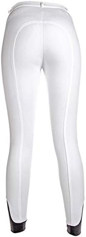 HKM Damen Reithose Silikon Vollbesatz Kate Bordeaux Weiss 44, Weiss 44