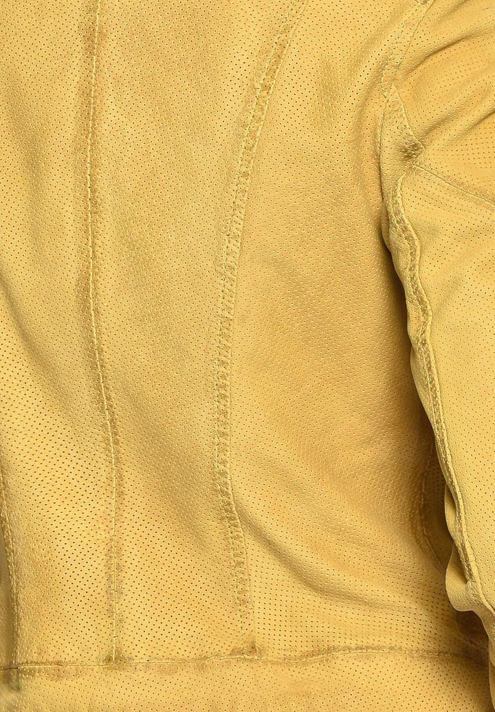 MAZE Damen Lederjacke Mabel S Gelb, S Gelb