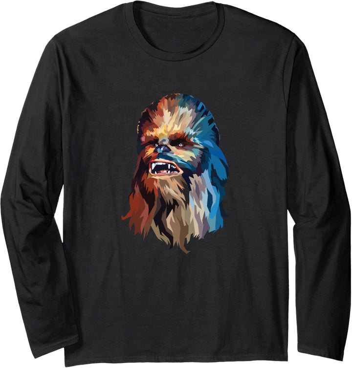 Star Wars Chewbacca Awesome Geometric Style Chewie Portrait Langarmshirt