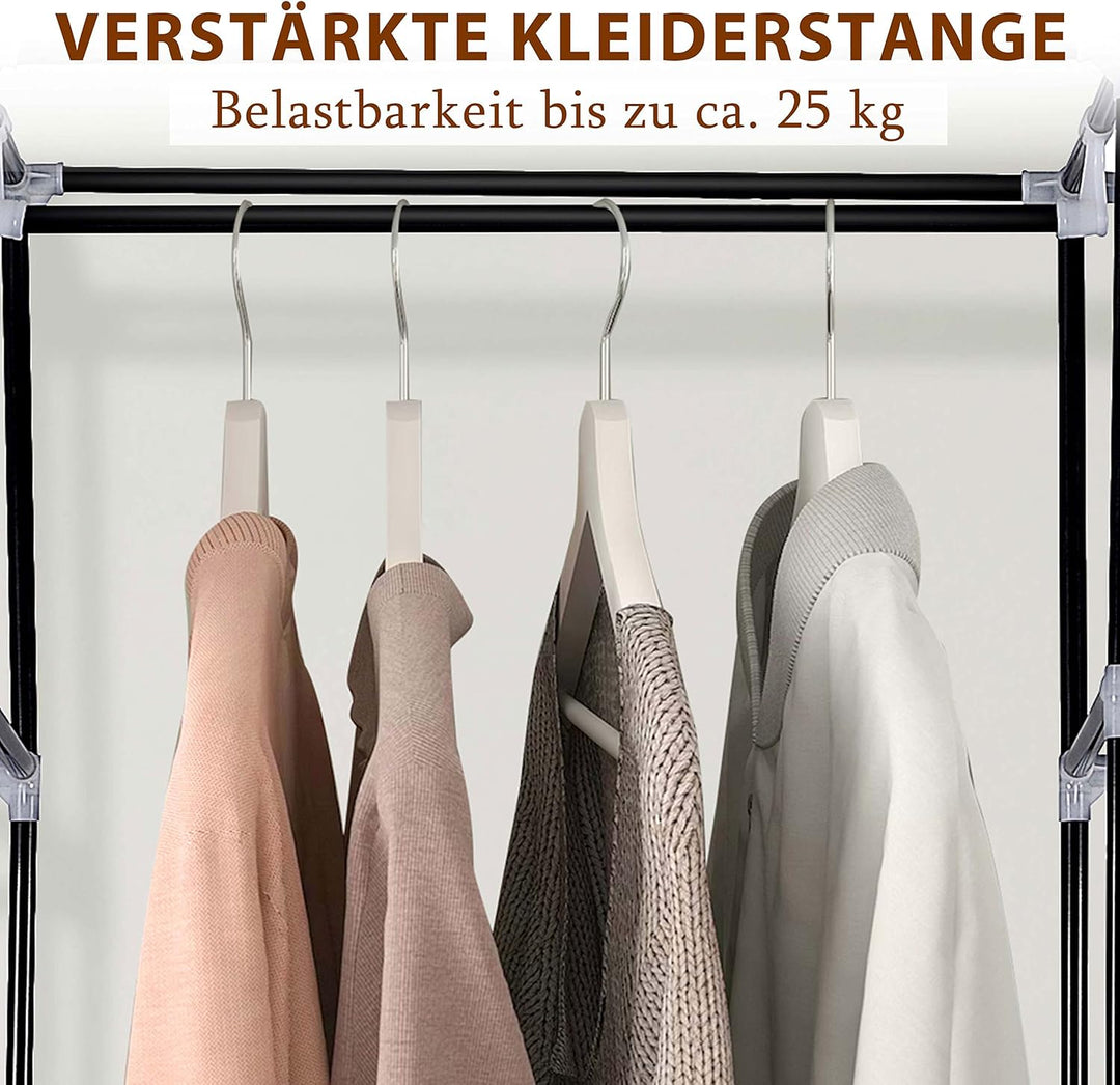 Ribelli Kleiderschrank Stoffschrank mit 12 Fächer und Kleiderstange, ca. 175 x 150 x 45 cm, Faltschr