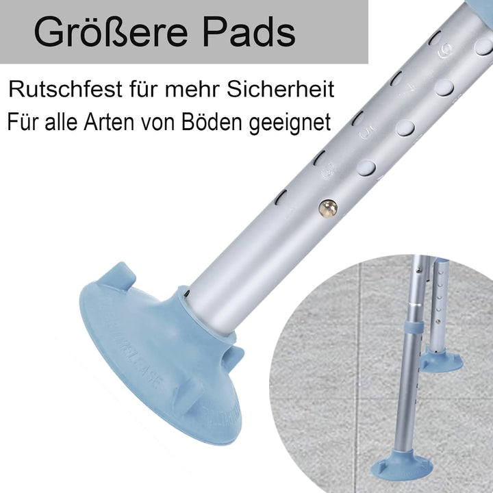 Duschhocker, Duschstuhl mit Badewannengriff Rückenlehne für Senioren höhenverstellbar 85-96 cm, Toil
