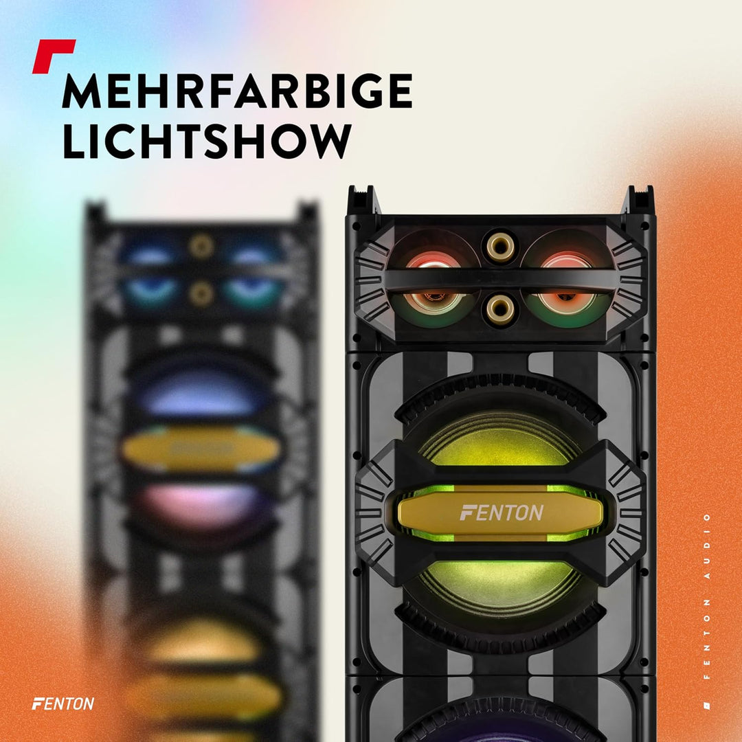 Fenton LIVE2102 - Partybox Bluetooth, Karaoke Maschine, Musikbox Bluetooth Gross, Karaoke Anlage mit