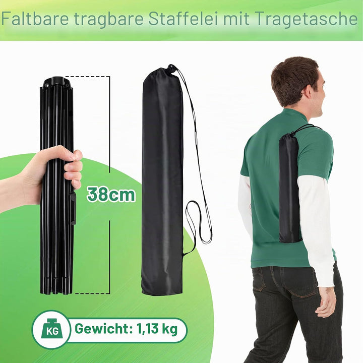 Staffelei – Faltbare Metall Staffelei, Verstellbare Bodenstaffelei mit Sofort Stativ – Leinwandständ