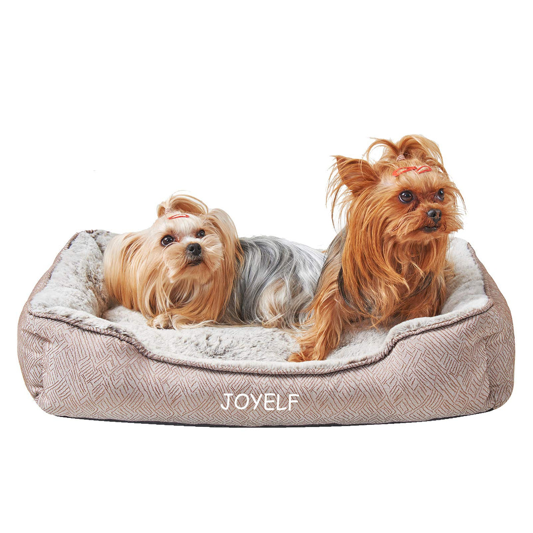 JOYELF Hundebett Waschbares beruhigendes Katzenbett, Anti-Angst-Hundebett &amp; Sofa, süsses Flauschiges