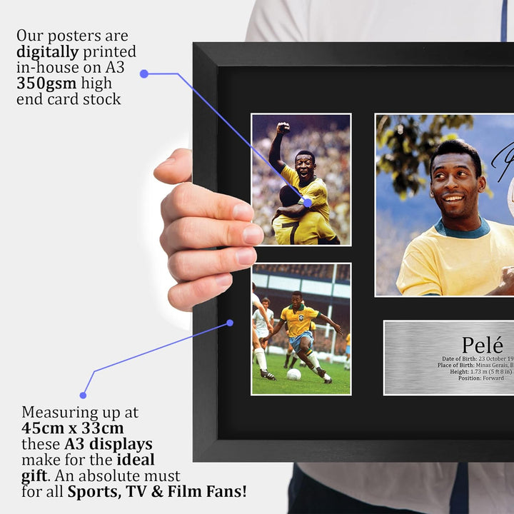 HWC Trading FR A3 Pele Brazil Geschenke Gedruckt, Signiert Autogramm Bild, Für Fussball-Fans Und Anh