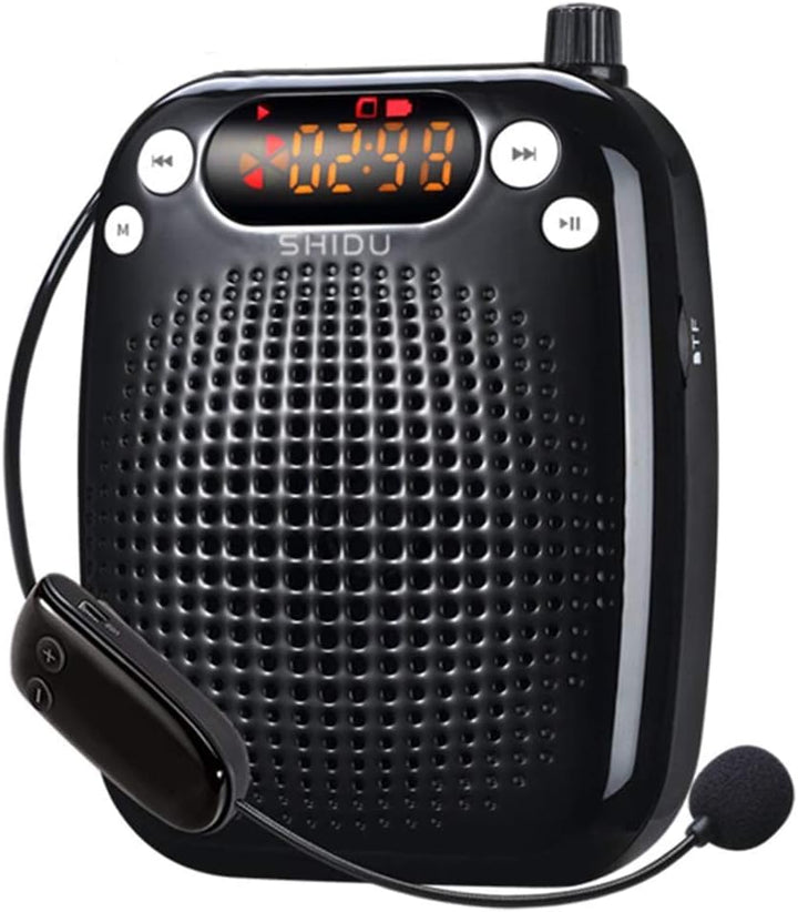 Stimmverstärker mit Mikrofon Tragbarer Sprachverstärker SHIDU S611 Mini-Lautsprecher mit UHF drahtlo