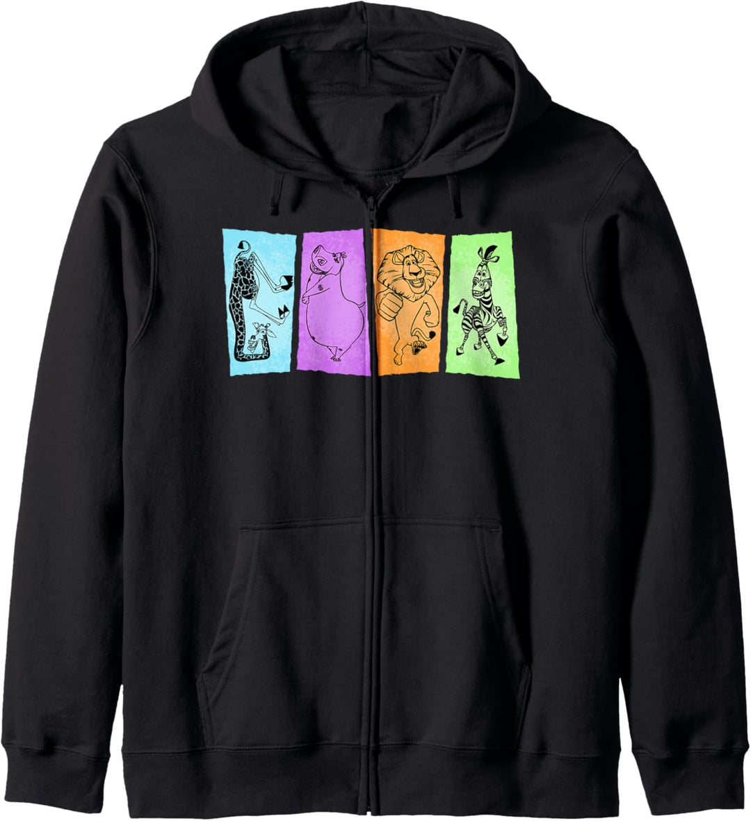 Madagascar Group Shot Panel Lineup Poster Kapuzenjacke