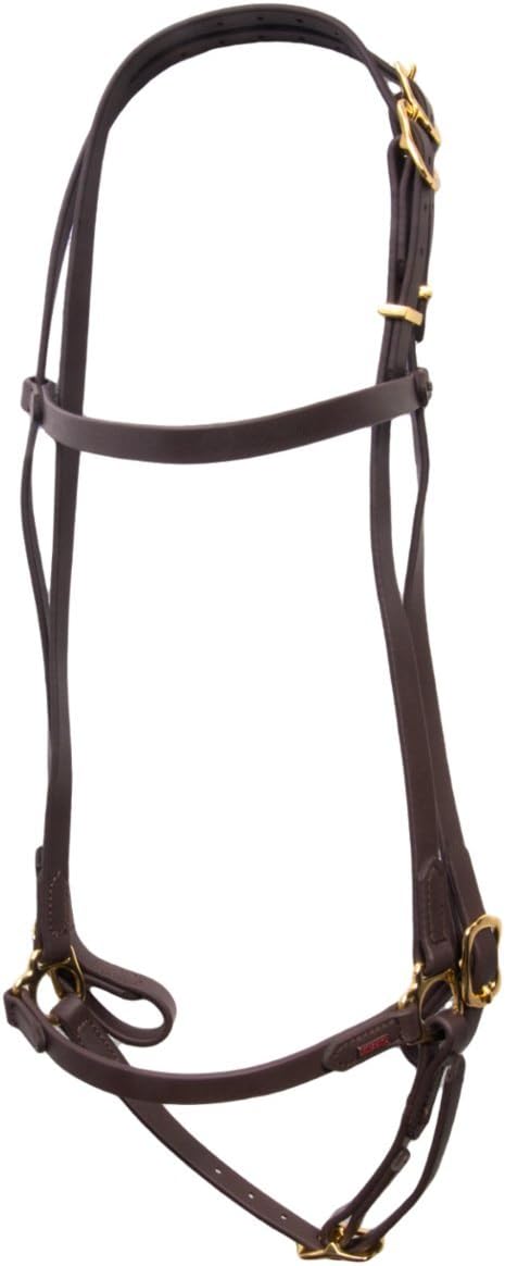 Karlslund Trense SuperStrap Hannoveran Bridle, Brown Brass, k323-bro-bra