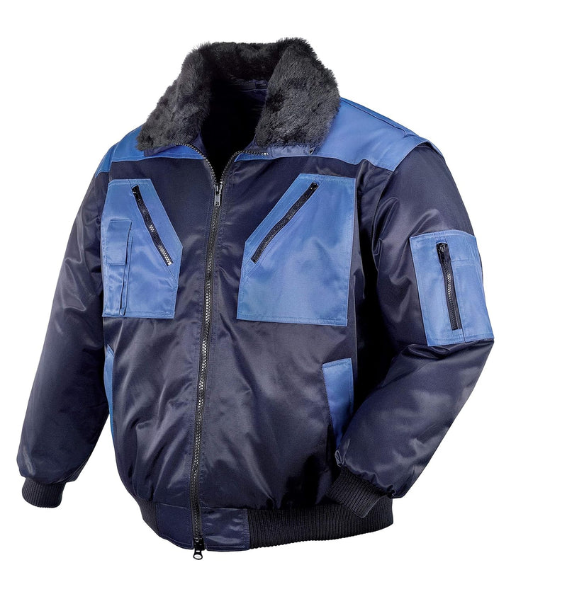 texxor Herren Pilotenjacke Oslo Arbeitsjacke mit abnehmbaren rmeln marine blau L, Blau/Marine, L EU