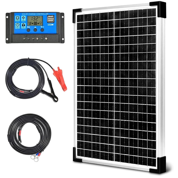 30W Mono Solarpanel Kit 12V Monokristallines Solarmodule System-set Solaranlage Komplettset 12 Volt